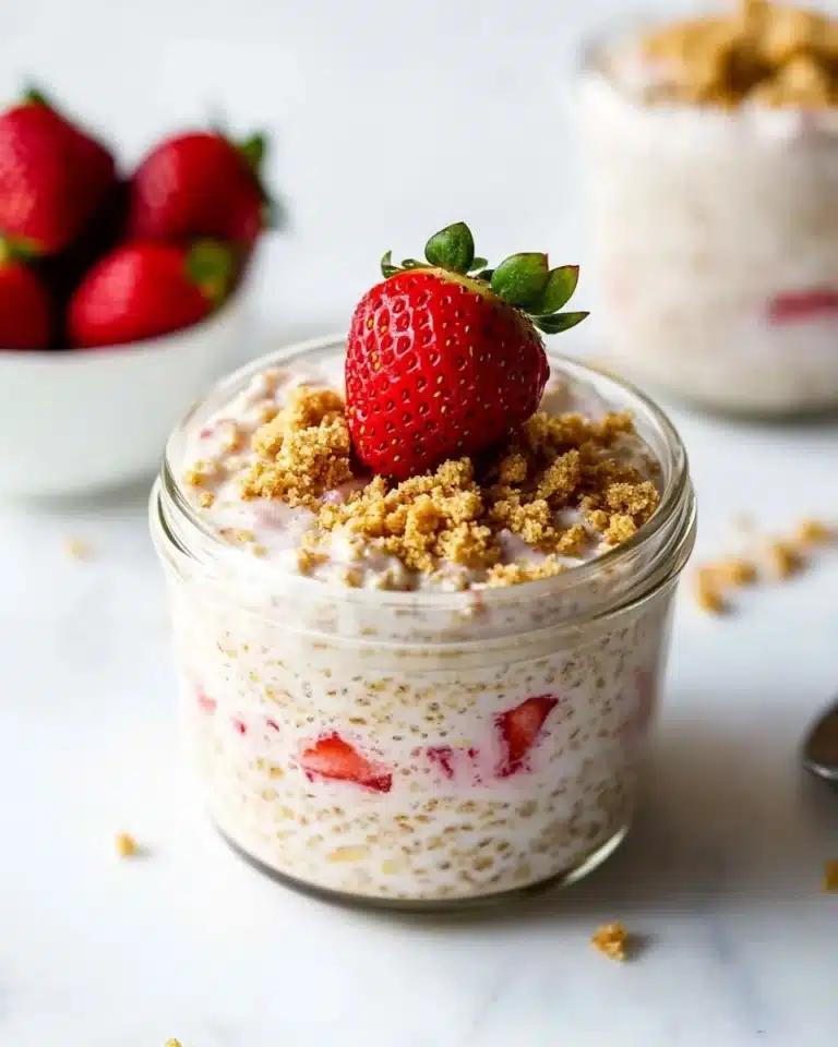 Nutritious Strawberry Cheesecake Overnight Oats Recipe