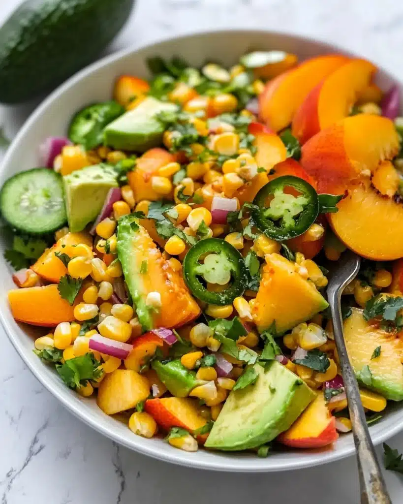 Sweet Corn Salad with Peaches Recipe