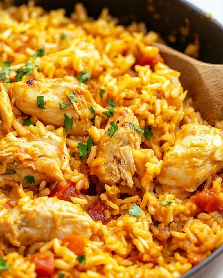 One Pot Queso Chicken and Rice Recipe