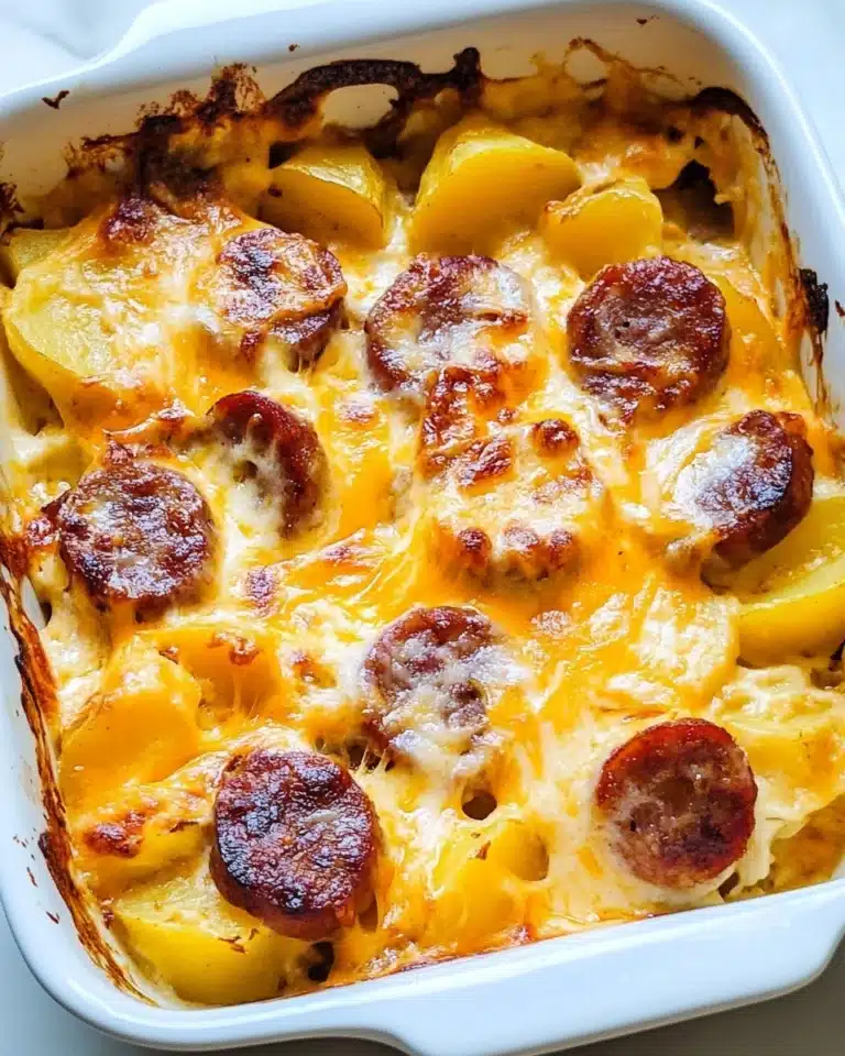 Cheesy Potatoes with Smoked Sausage Recipe