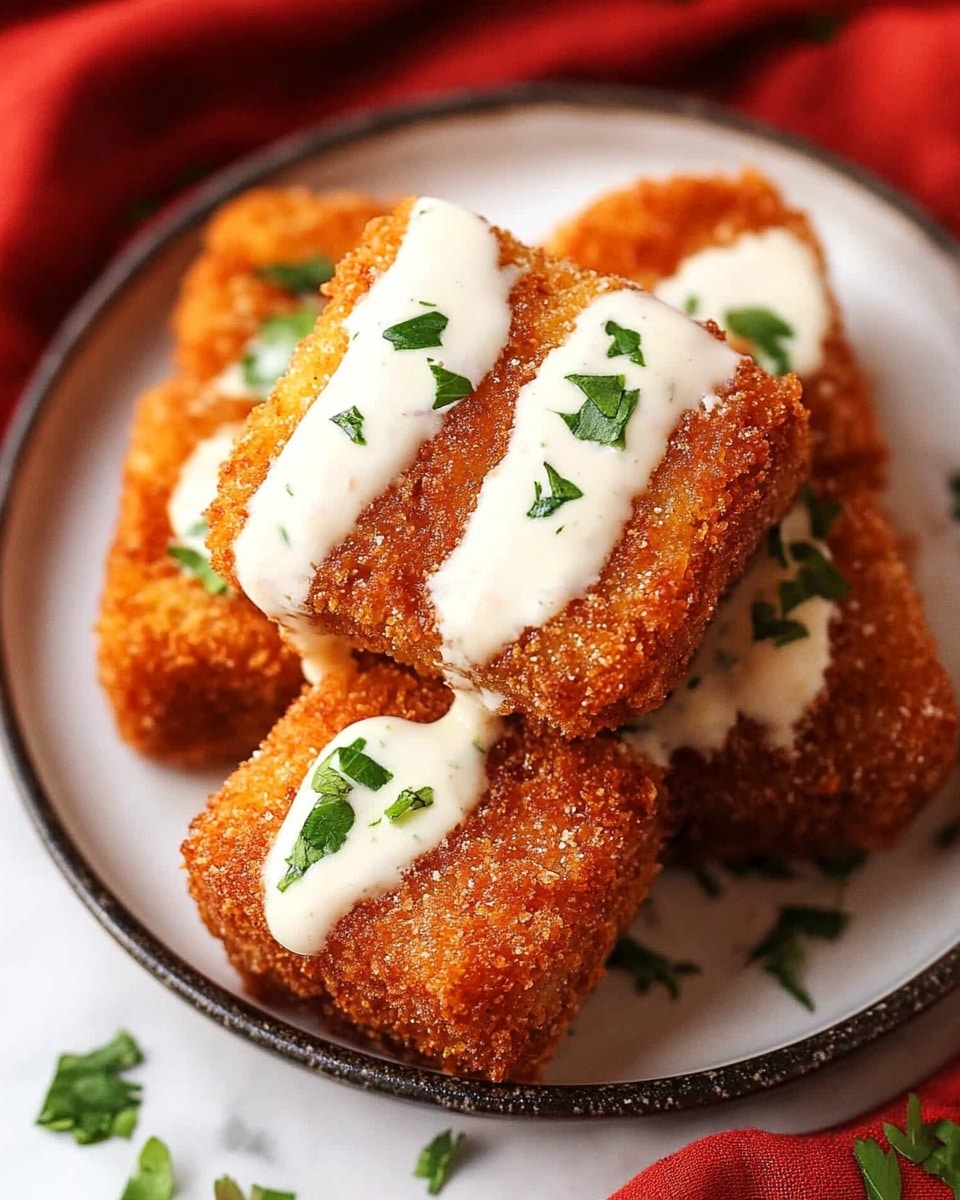The image shows five golden-brown breaded squares with a crispy texture inside a round black air fryer basket. Each square has a rough, crunchy coating with some darker, toasted spots, arranged in a loose circle with one in the center. The basket has small holes and a textured pattern on the bottom, with some crumbs and light stains from cooking visible. The scene is set on a white marbled surface with soft lighting highlighting the crispy breading. photo taken with an iphone --ar 4:5 --v 6.1