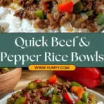 Beef and Pepper Rice Bowls Recipe