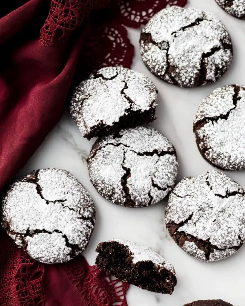 Double Chocolate Crinkle Cookies Recipe