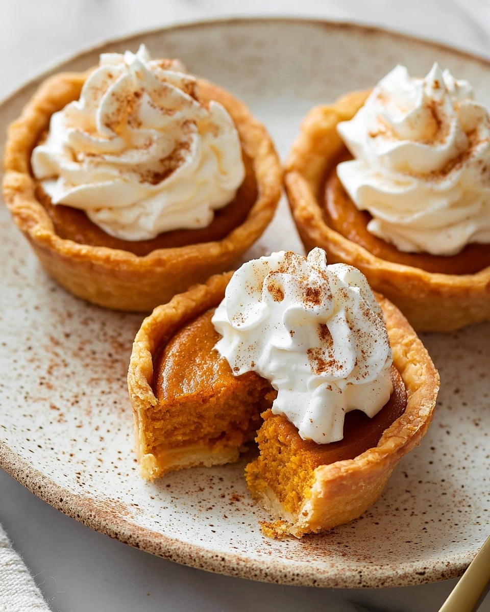 The image shows twelve small pumpkin tarts arranged in a 4 by 3 grid on a cooling rack. Each tart has a golden brown crust with a slightly crinkled edge and is filled with smooth, orange pumpkin filling. On top of each tart is a swirl of white whipped cream sprinkled with light brown cinnamon or nutmeg powder. The cooling rack sits on a white marbled surface. On the left edge, there is a bunch of cinnamon sticks tied with string, and on the right side, two small pumpkins are partially visible. Two silver forks are placed near the top left, and a white cloth with a brownish-yellow trim is on the bottom right corner. photo taken with an iphone --ar 4:5 --v 7
