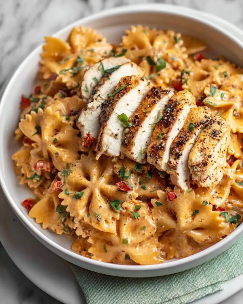 Creamy Spicy Chicken Pasta with Summer Vegetables Recipe