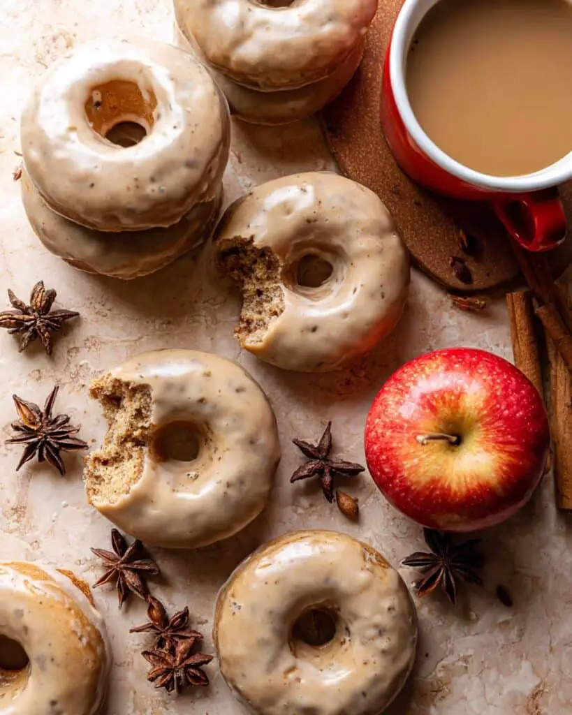 Baked Apple Cider Doughnuts with Cinnamon Maple Glaze Recipe