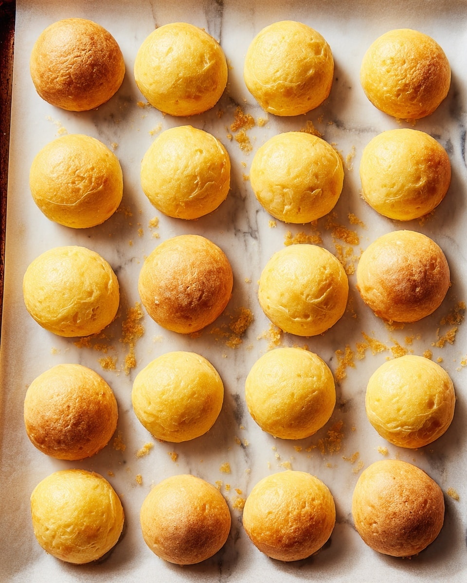 A close-up view of a pile of golden brown cheese puffs stacked in three layers; the bottom layer has five cheese puffs, the middle layer has four, and the top layer has three, with one on the top right broken in half showing a soft, airy yellow inside texture. The cheese puffs have a smooth, rounded shape with a slightly shiny surface. The background is a white marbled texture. photo taken with an iphone --ar 4:5 --v 7