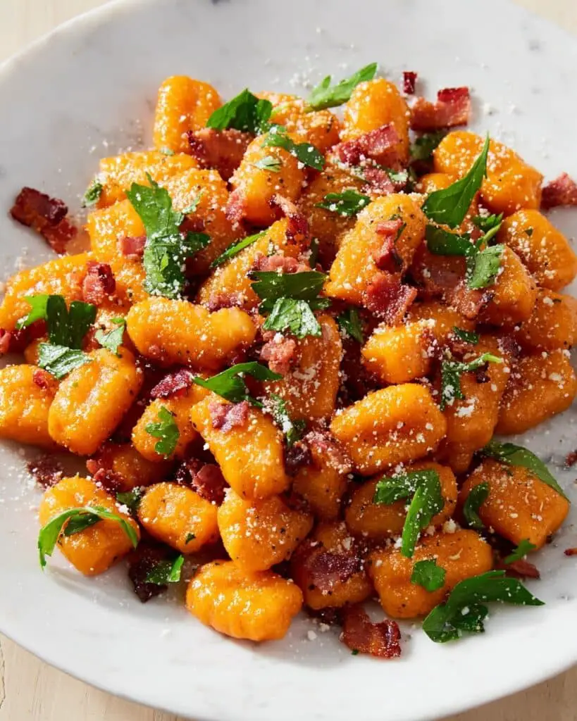 Sweet Potato Gnocchi with Maple Bacon Sauce Recipe