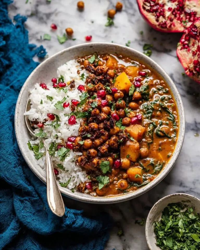 Sweet Potato Lentil Curry with Crispy Sesame Chickpeas Recipe