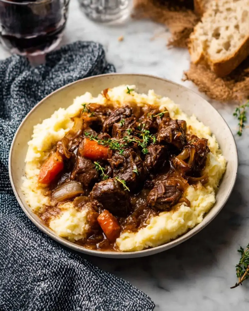 Cider Braised Short Ribs with Caramelized Onions Recipe