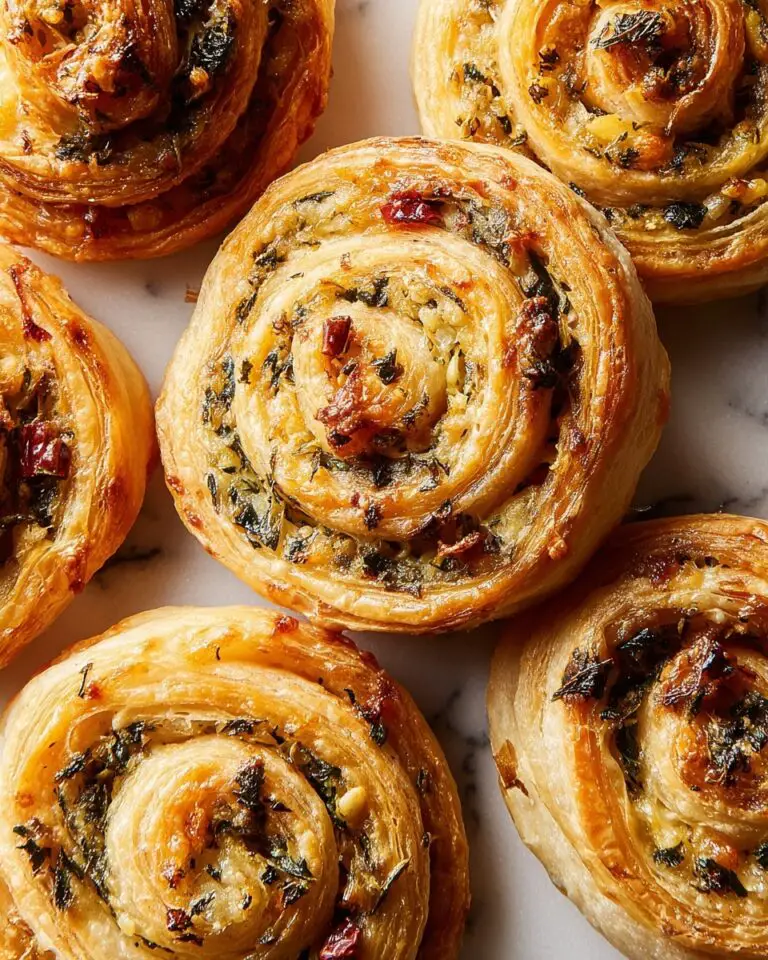 Mediterranean Spinach and Feta Puff Pastry Pinwheels Recipe