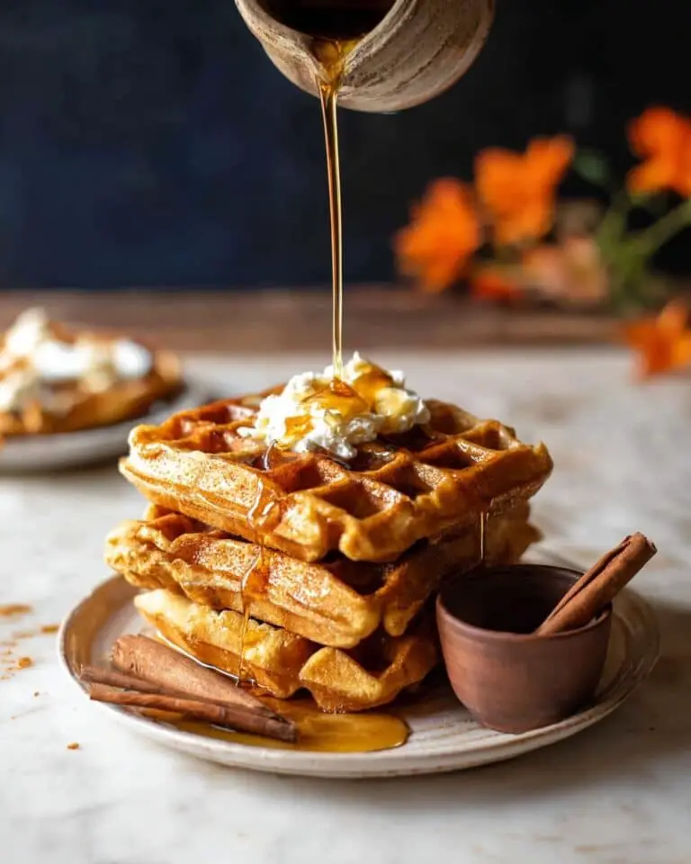 Cider Pumpkin Waffles with Salted Maple Butter Recipe