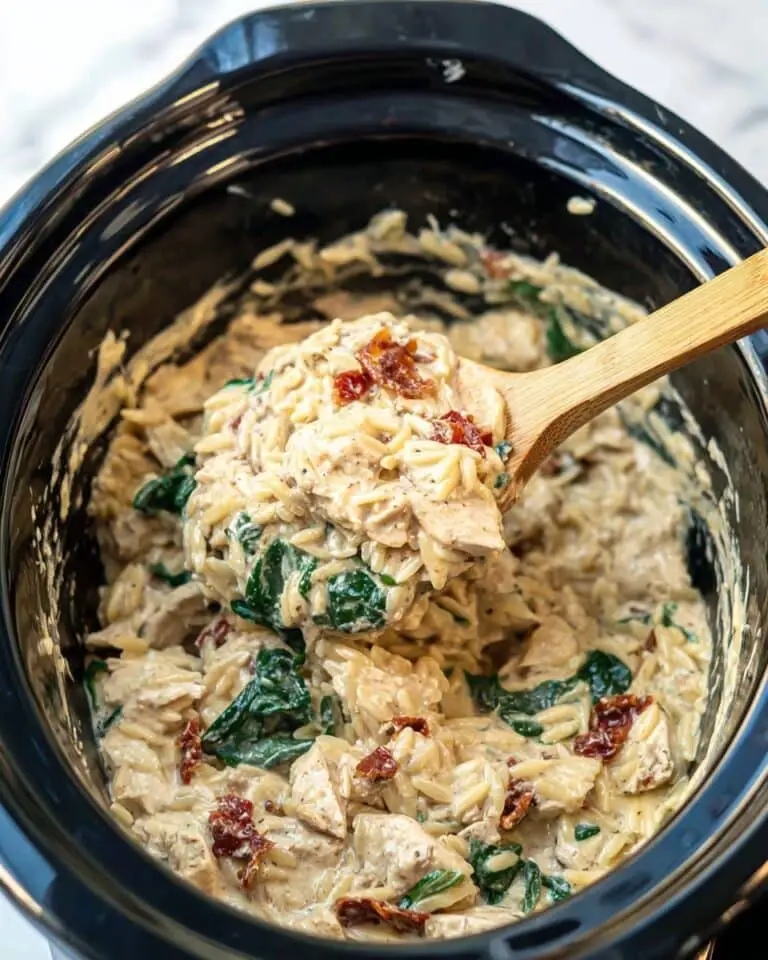 Slow Cooker Creamy Tuscan Chicken Orzo Recipe