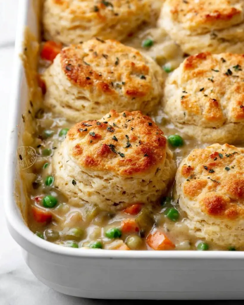 Biscuit Vegetable Pot Pie Casserole Recipe