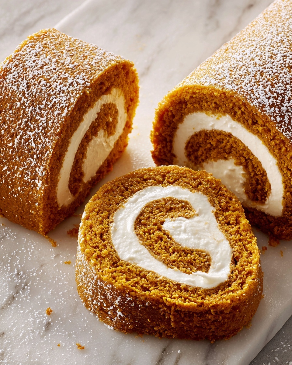 A single rolled cake is shown on a white plate with a thin dark edge, positioned on a white marbled surface. The roll cake has one visible layer of light brown sponge with a soft and slightly textured surface, covered with a layer of white creamy filling spiraled inside. The top and sides of the cake are dusted with a fine layer of white powdered sugar falling gently from a metal sieve above. Photo taken with an iphone --ar 4:5 --v 7