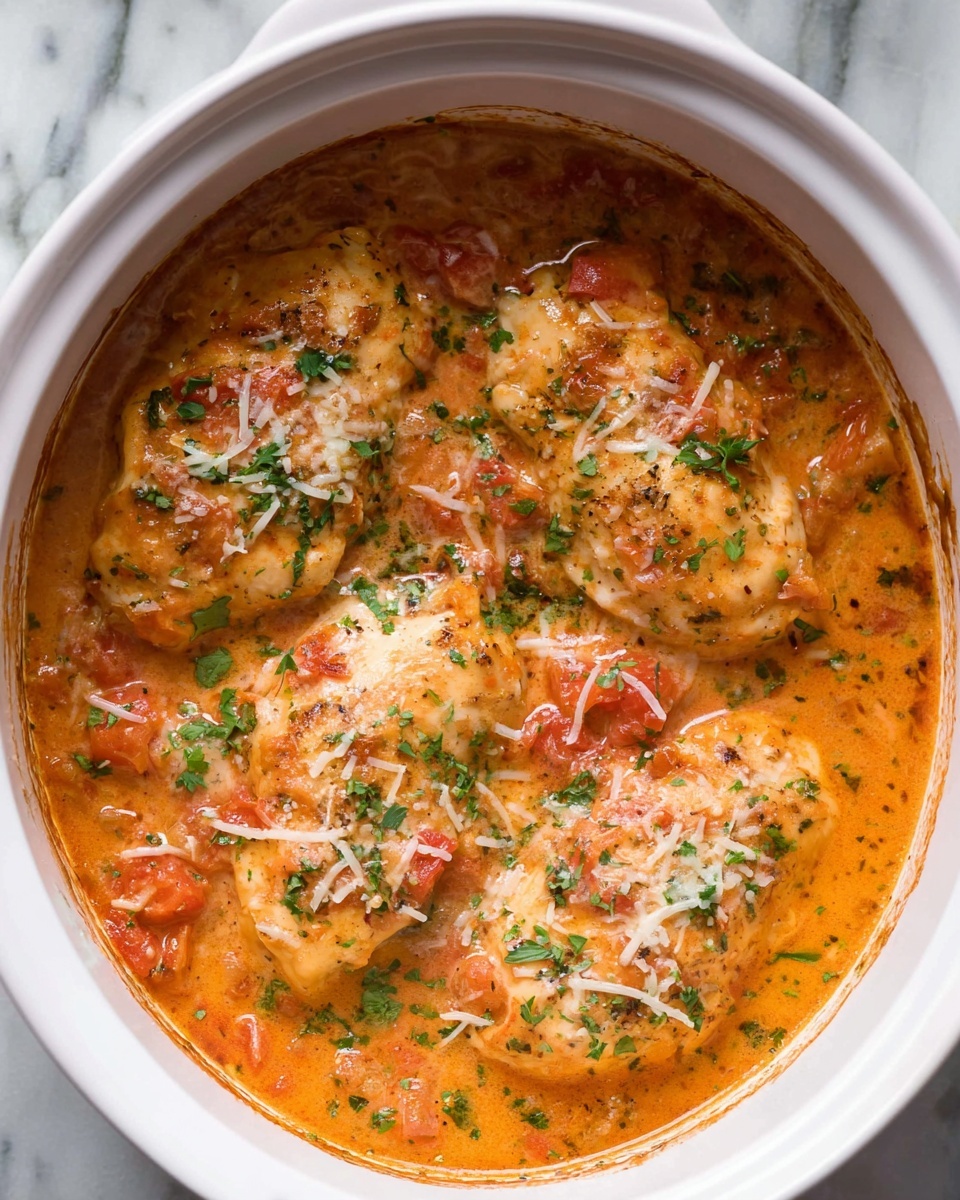 A white bowl holds a creamy orange sauce covering four pieces of soft, smooth, and slightly round dumplings or ravioli. The sauce looks thick and rich with small bits of herbs and tomato throughout. On top of each dumpling, there is a light sprinkling of finely chopped green herbs and grated cheese or crumbs, adding texture and color contrast. The bowl sits on a surface with a white marbled texture, and some green leaves are blurred in the background. Photo taken with an iphone --ar 4:5 --v 7