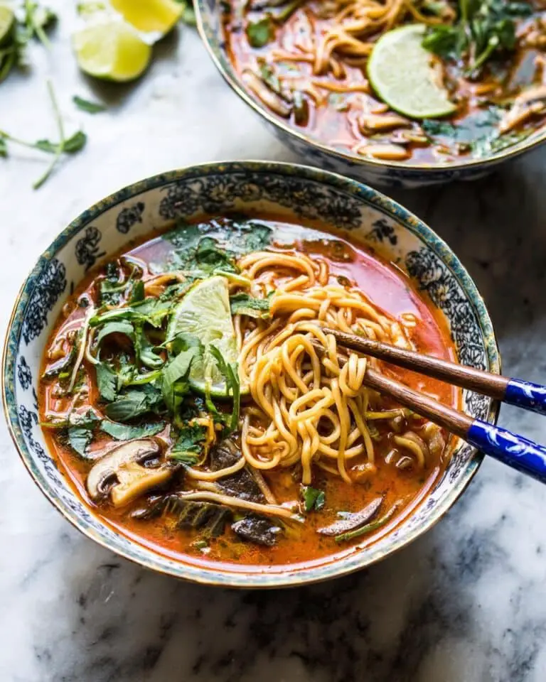 30 Minute Thai Peanut Chicken Ramen Recipe