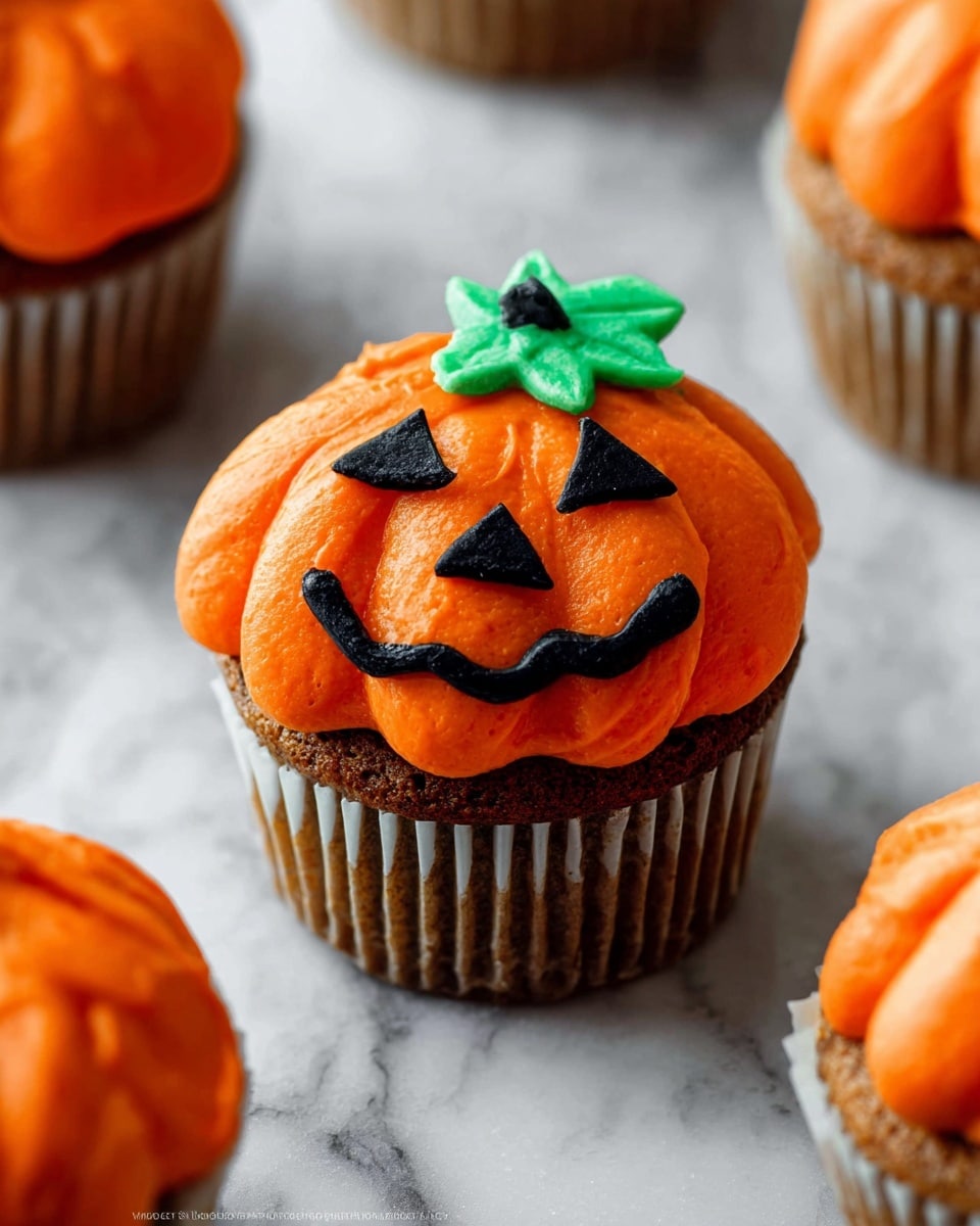 A group of twelve Halloween-themed cupcakes arranged on a round wooden platter placed on a white marbled surface. There are three different cupcake designs: four cupcakes with bright orange frosting shaped like pumpkins with smooth, rounded layers, each decorated with a small green frosting stem and a black face made of simple triangles and lines; four cupcakes with light purple star-shaped frosting, thick and textured, topped with multiple small white candy eyes with black pupils; and four cupcakes with smooth green swirled frosting, each topped with a single large white candy eye with a black center. Additionally, three cupcakes have white smooth frosting topped with black spider webs and little black spiders with white eyes and black pupils made of icing. The overall look is colorful, festive, and playful. Photo taken with an iphone --ar 4:5 --v 7