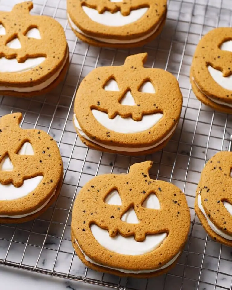 Jack-O’-Lantern Sandwich Cookies Recipe