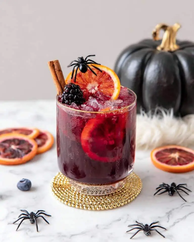 Halloween Mocktail Sangria with Fruits and Spices Recipe