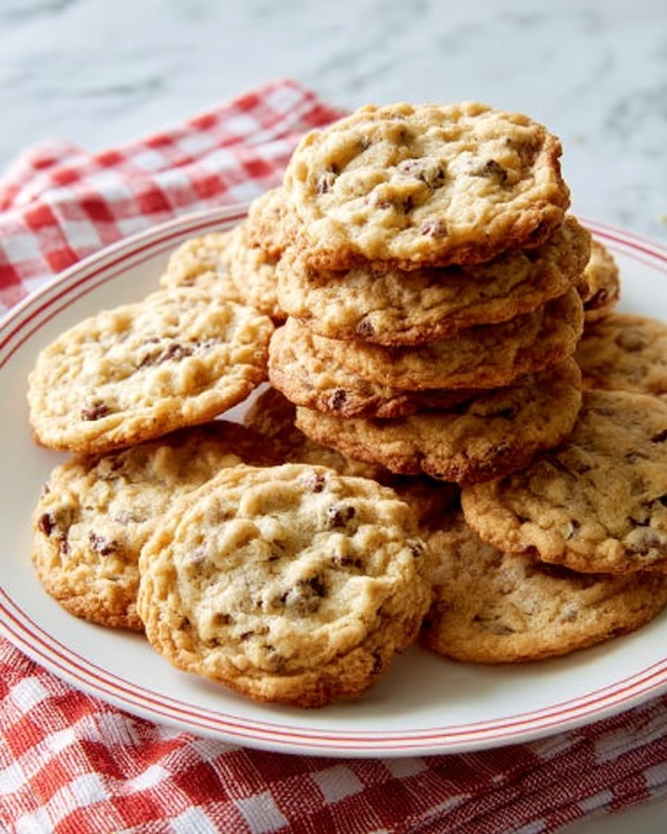 A white plate filled with a pile of light golden brown chocolate chip cookies with a slightly textured, soft surface is placed on a white marbled table. In front, a smaller white plate holds three cookies stacked slightly on top of each other, showing specks of melted chocolate and a bumpy texture. Behind, a white bowl contains a serving of yellow popcorn, and beside it, a tall clear glass with a pinkish base is filled with milk. The scene is softly lit, and there are out-of-focus elements like another glass of milk in the foreground. photo taken with an iphone --ar 4:5 --v 7