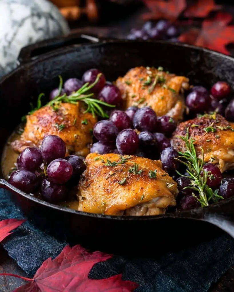 Pan-Roasted Chicken with Grapes and Shallots Recipe