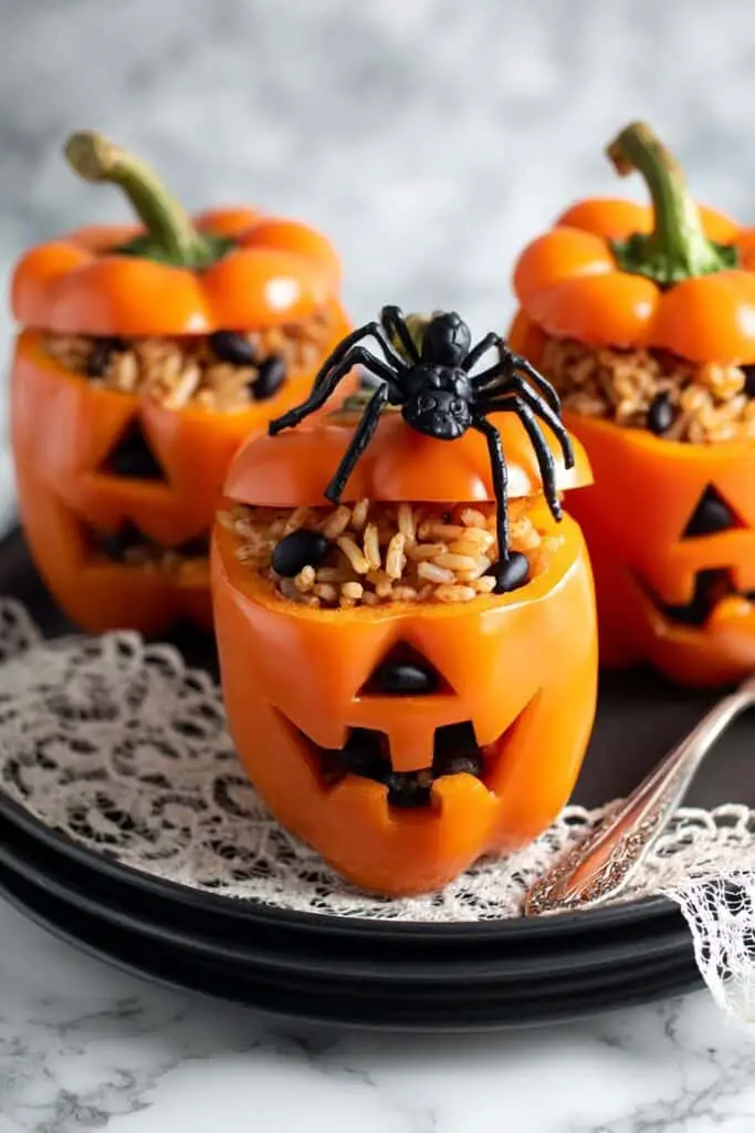 Jack-O’-Lantern Stuffed Peppers Recipe