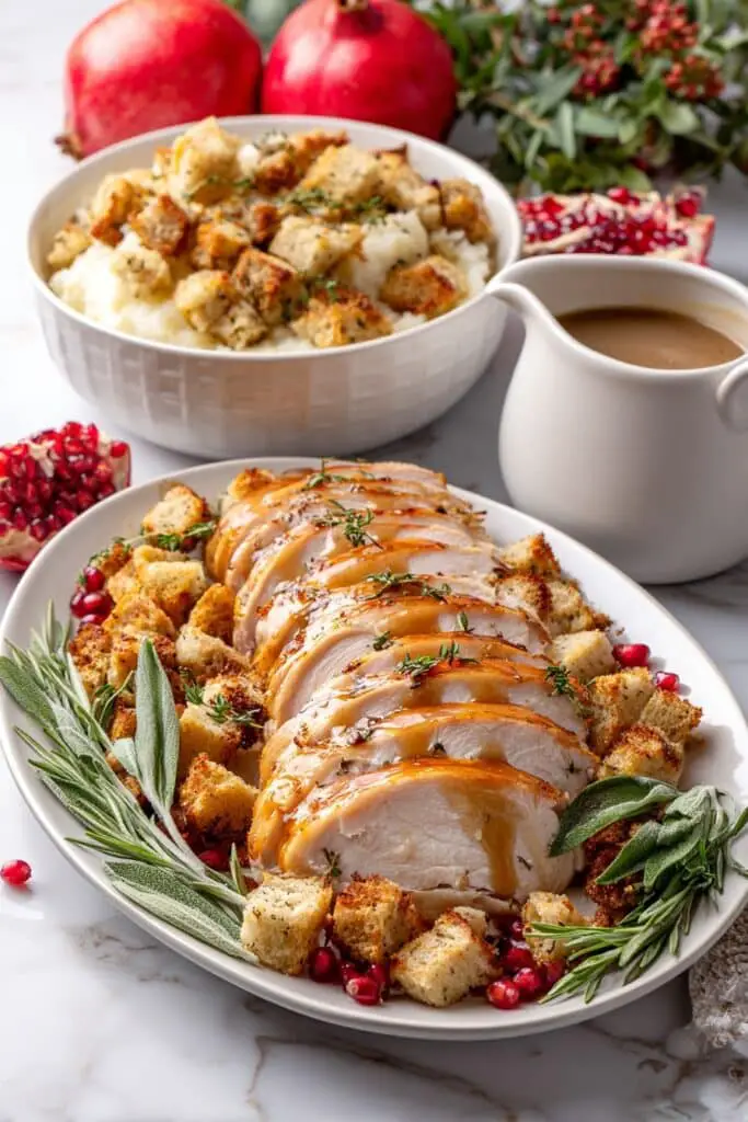 Butter and Herb Turkey Breast Roast with Easy Pan Gravy Recipe