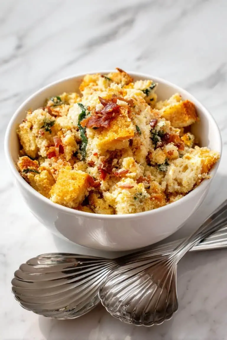 Double Bread Stuffing with Bacon, Sage, and Leeks Recipe