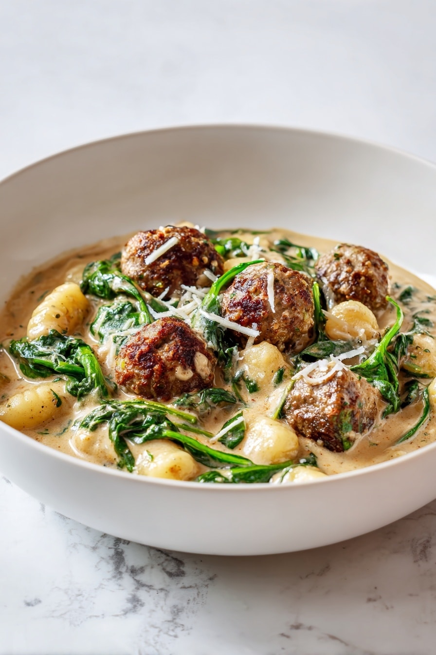 Slow-Cooker Tuscan Chicken Meatballs with Gnocchi Recipe