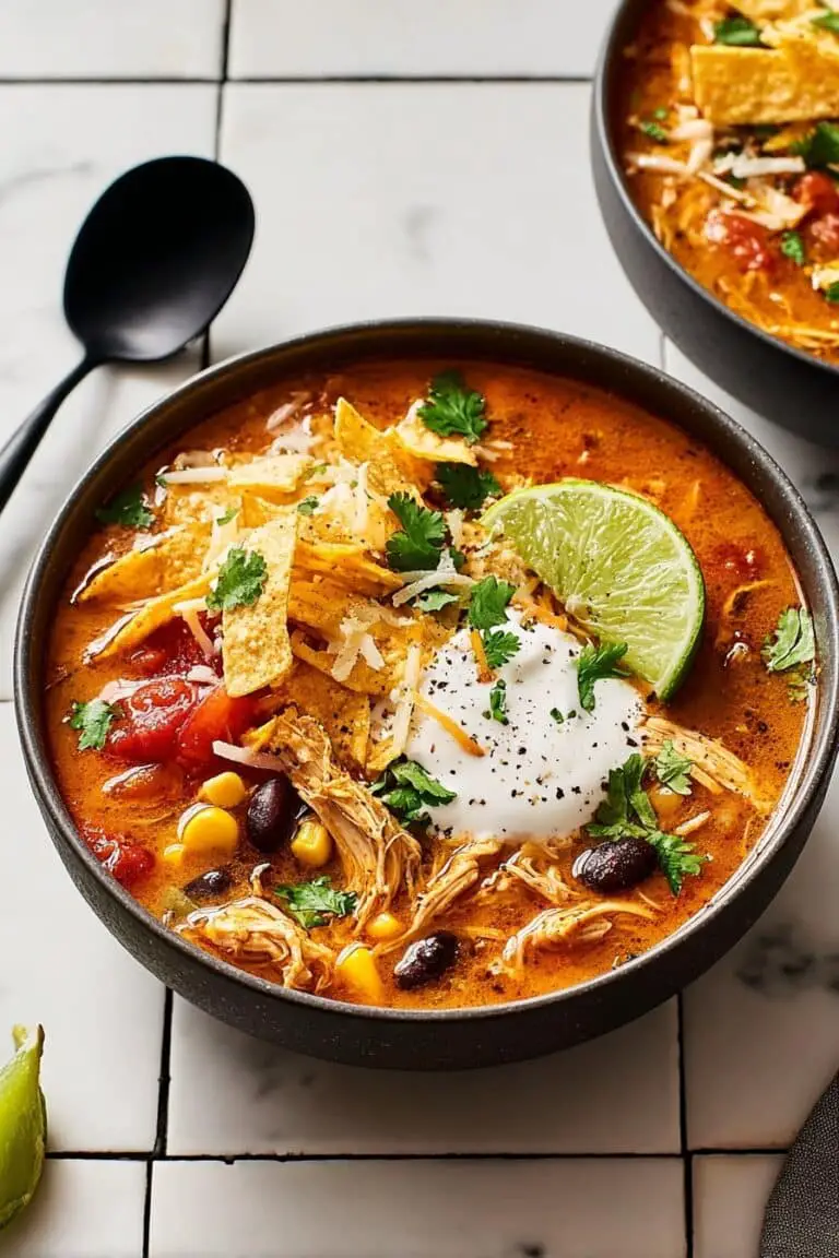 Creamy Crock-Pot Chicken Enchilada Soup Recipe