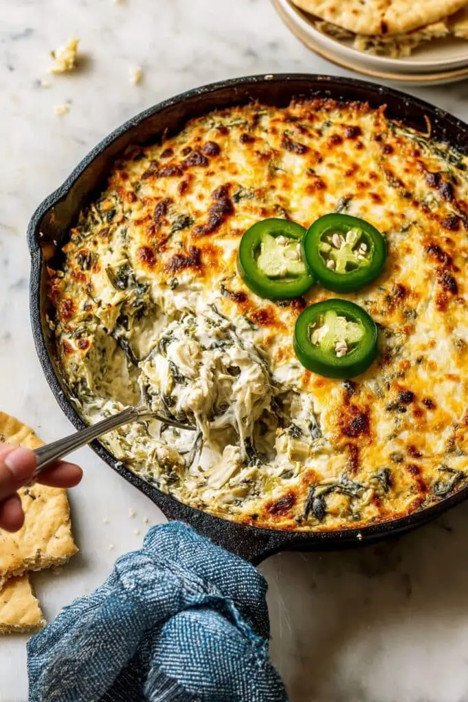 Creamy Jalapeño Spinach Artichoke Dip Recipe