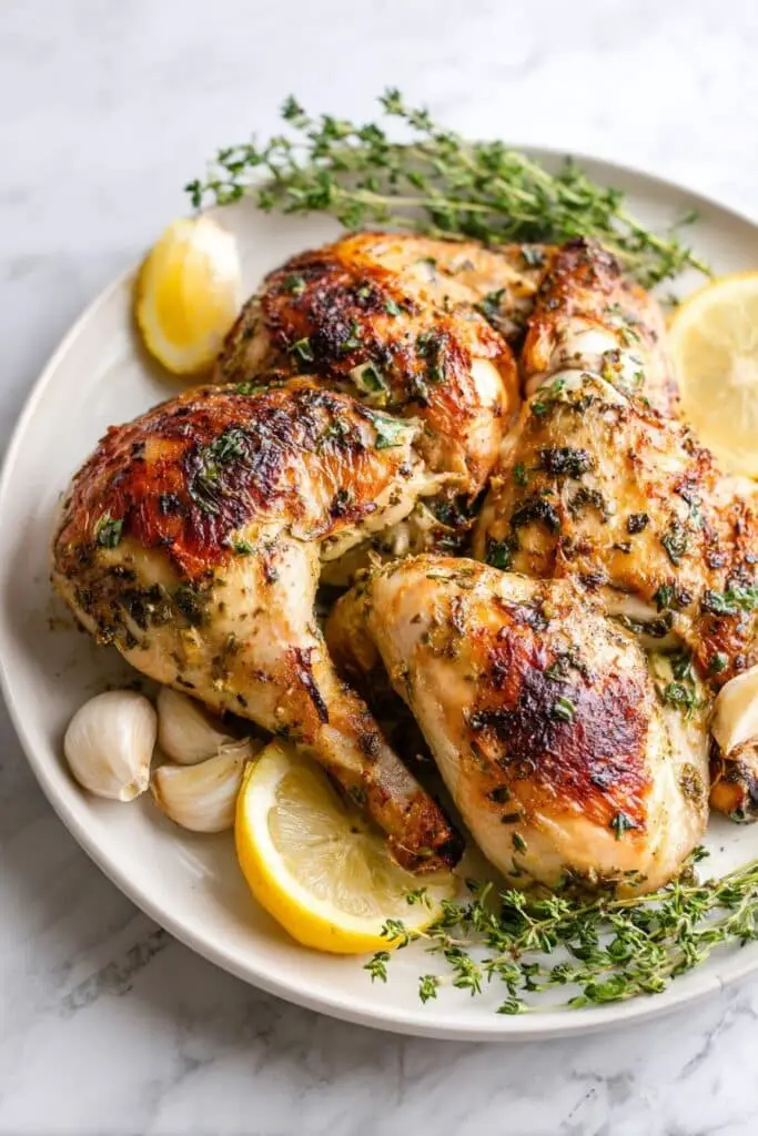 Roasted Spatchcock Chicken with Herb Garlic Recipe