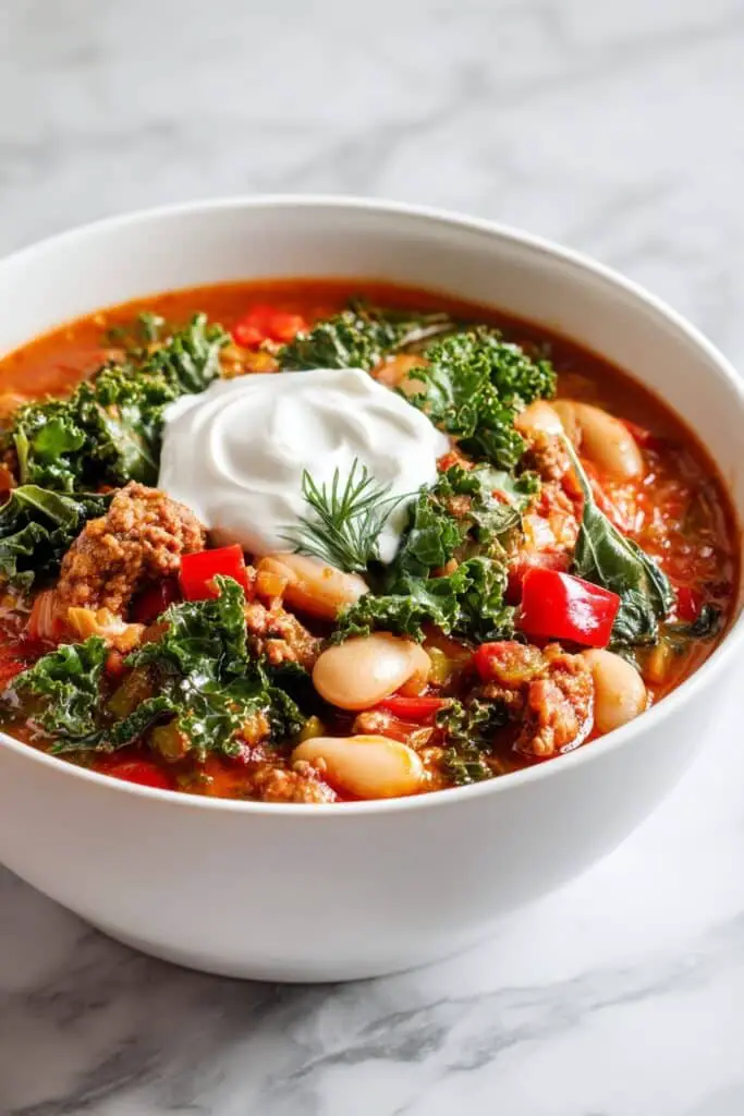 Spicy Turkey Sausage and Kale Chili Recipe