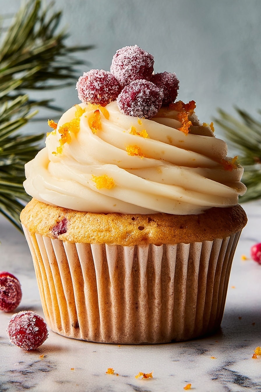 Cranberry Bliss Cupcakes with White Chocolate Frosting Recipe