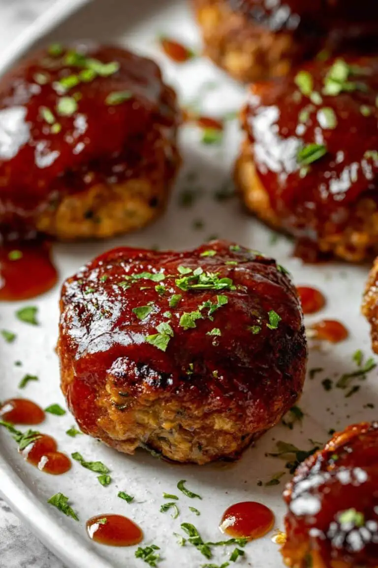 Mini Turkey Meatloaves with Roasted Garlic Cauliflower Mash Recipe