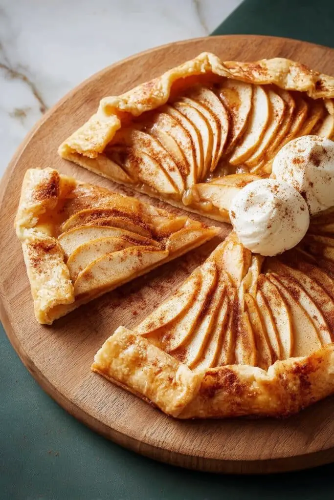 Apple Crostata with Caramel Topping and Vanilla Ice Cream Recipe