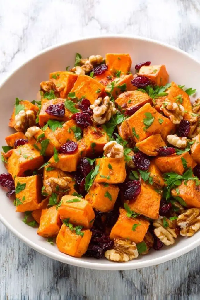 Sweet Potato Salad with Walnuts, Cherries, and Lime Zest Recipe