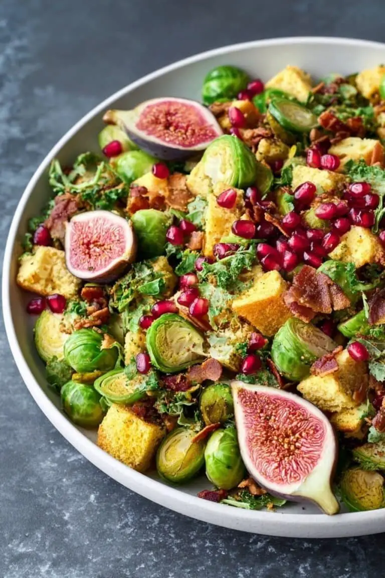 Brussels Sprouts, Bacon, and Cornbread Panzanella Salad Recipe