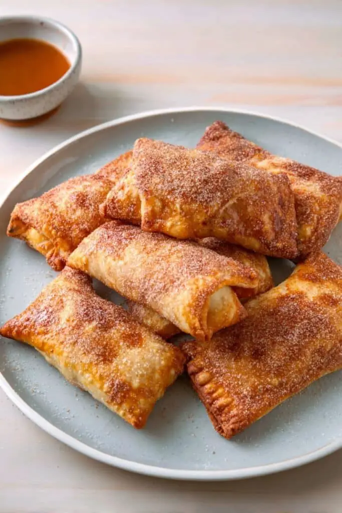 Apple Pie Egg Rolls with Caramel Sauce Recipe
