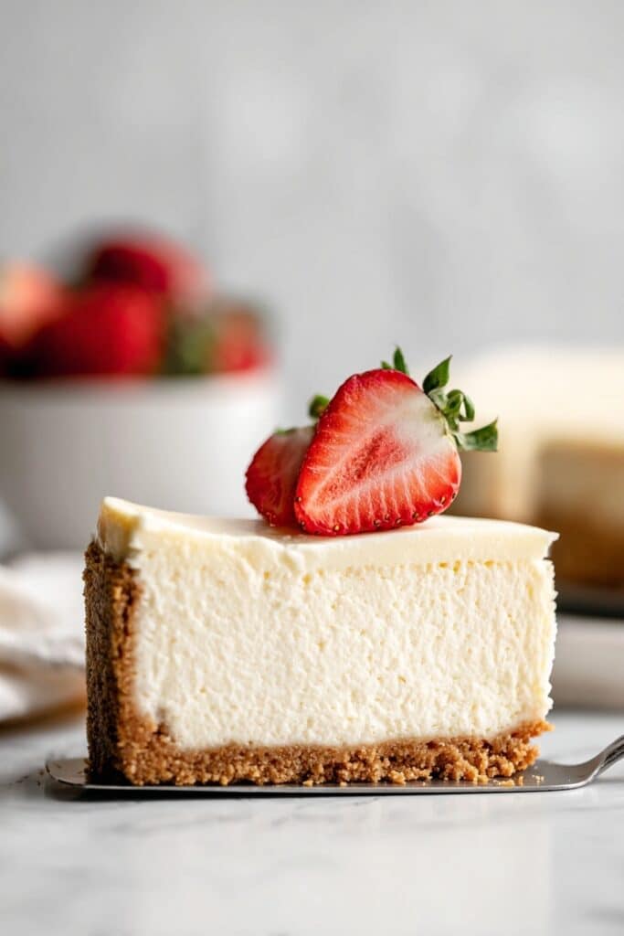 Classic New York Cheesecake with Strawberry Sauce Recipe