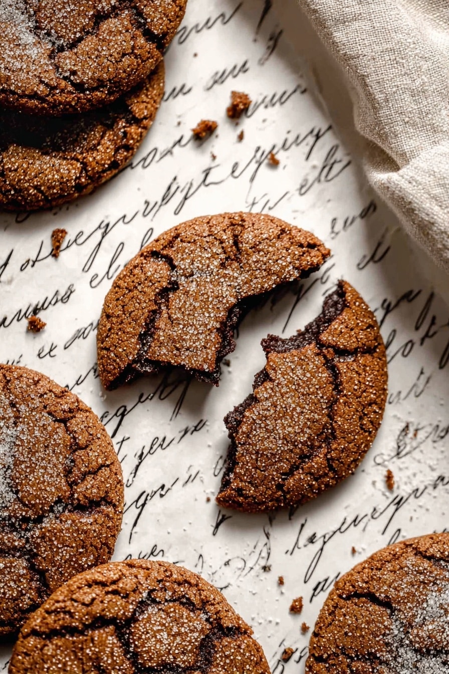 A tall stack of ten round, thin cookies with a golden brown color and a rough, slightly cracked surface covered with a light sprinkle of sugar crystals. The cookies are neatly piled on top of each other on a black cooling rack, which sits on a white marbled surface with some crumbs scattered around. The background is softly blurred in light neutral tones. Photo taken with an iphone --ar 2:3 --v 7 - Molasses Cookies with Spiced Sugar Coating, ginger molasses cookies, holiday spiced cookies, chewy molasses cookies, warm spice cookies
