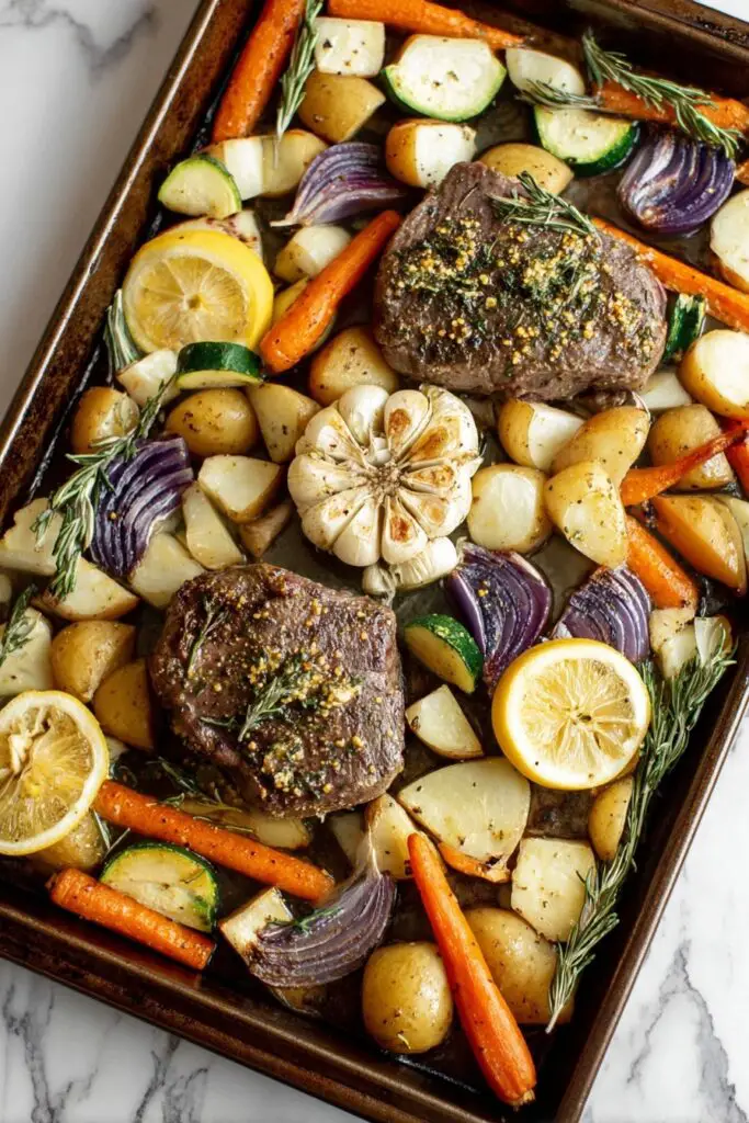 Oven-Roasted Lamb Chops with Vegetables Recipe