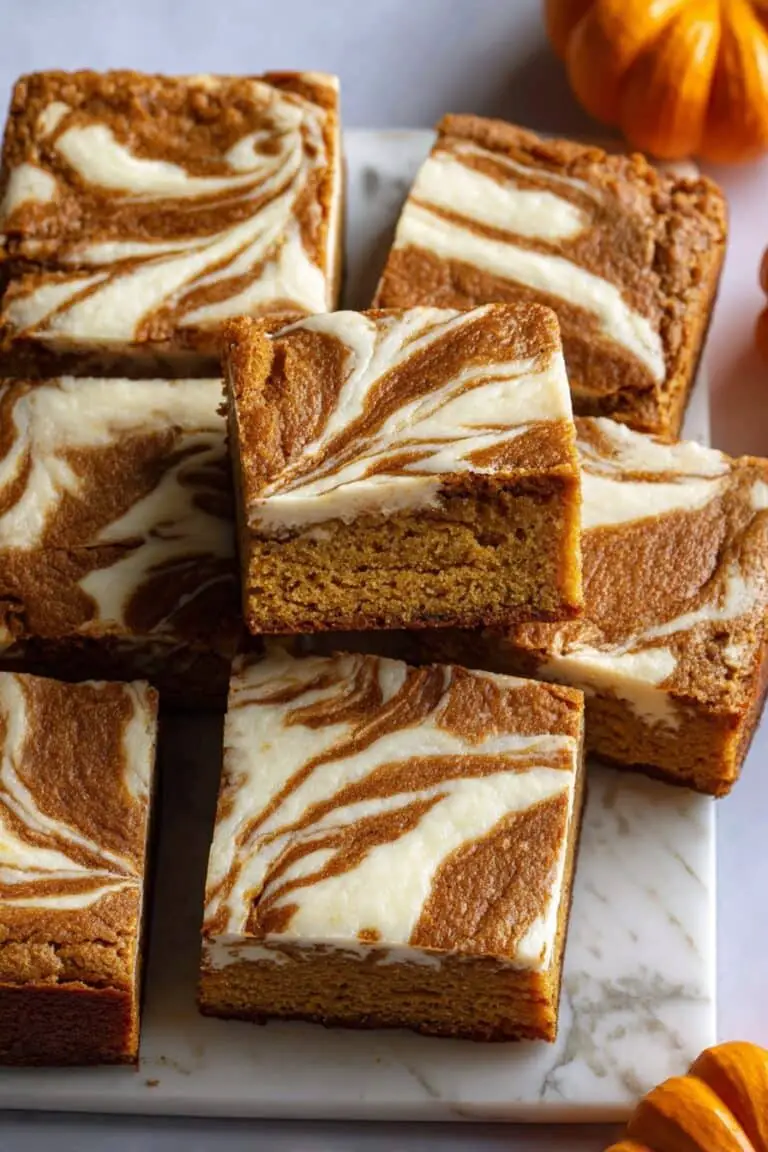 Pumpkin Roll Bars with Cream Cheese Swirl Recipe