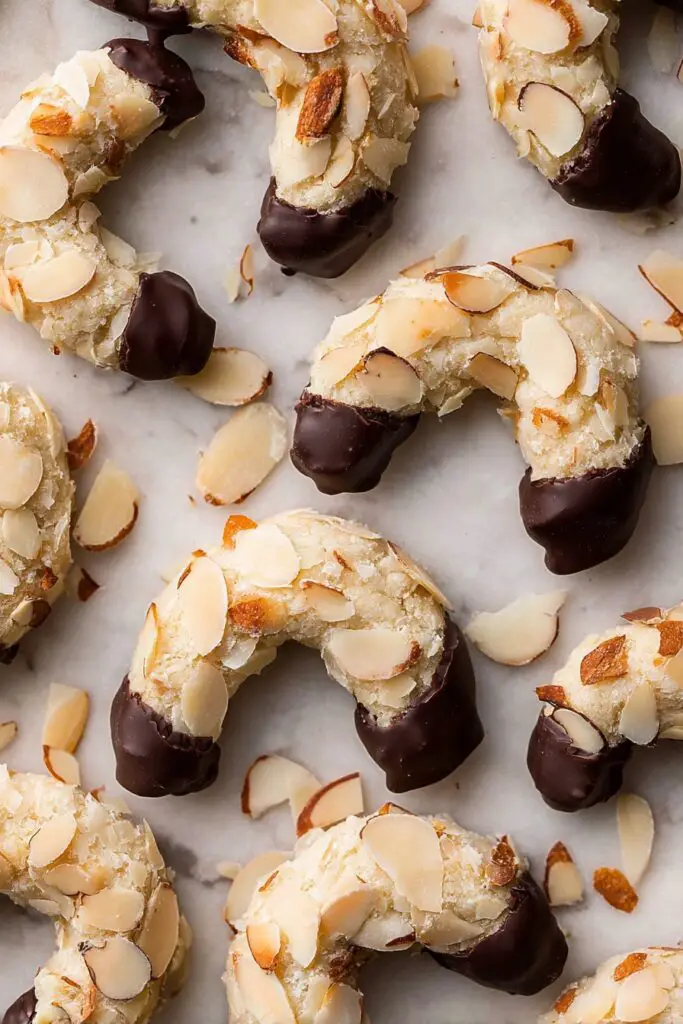 Almond Horns Cookies with Chocolate Drizzle Recipe