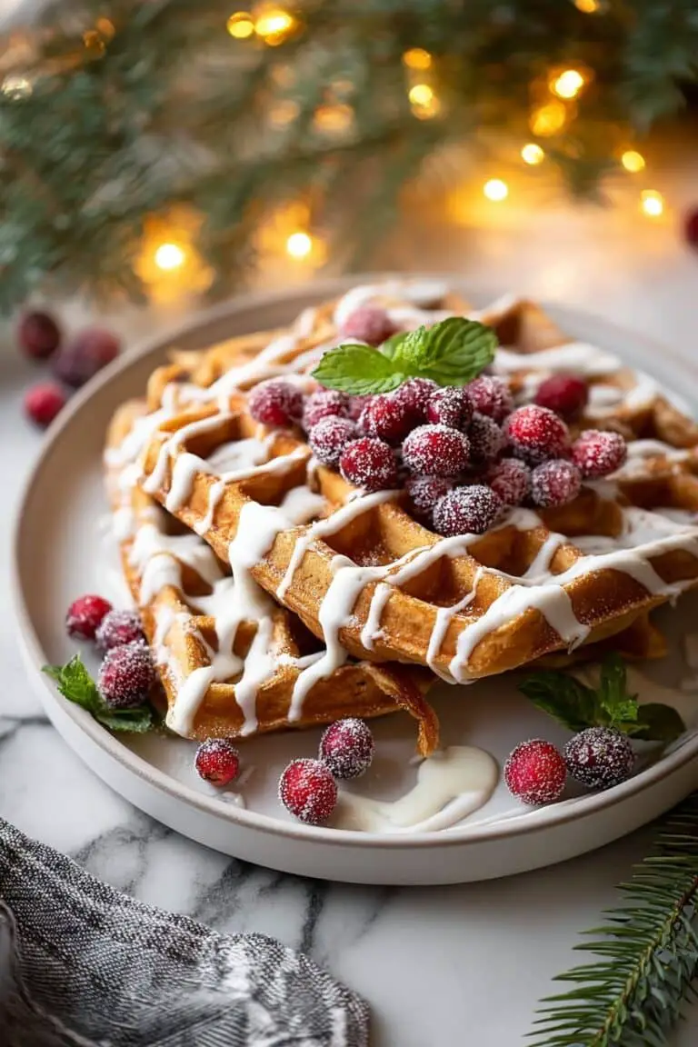 Gingerbread Waffles with Cream Cheese Glaze Recipe