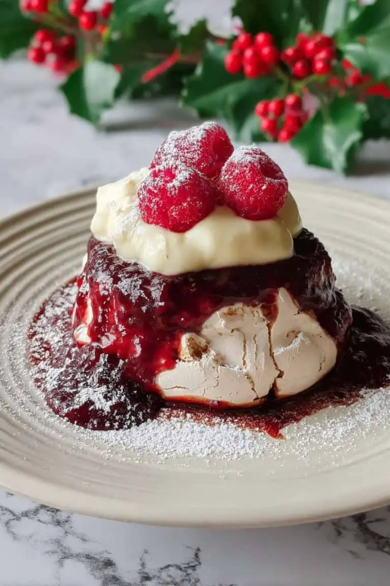 Mini Pavlovas with Raspberry Sauce Recipe