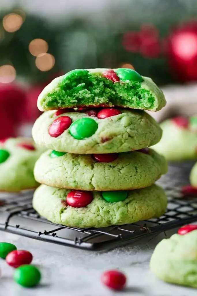 Grinch Cookies with M&Ms Recipe