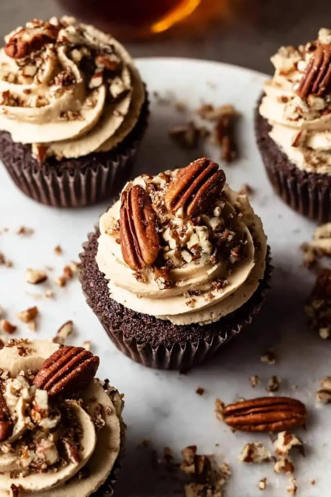 Chocolate Bourbon Pecan Cupcakes Recipe