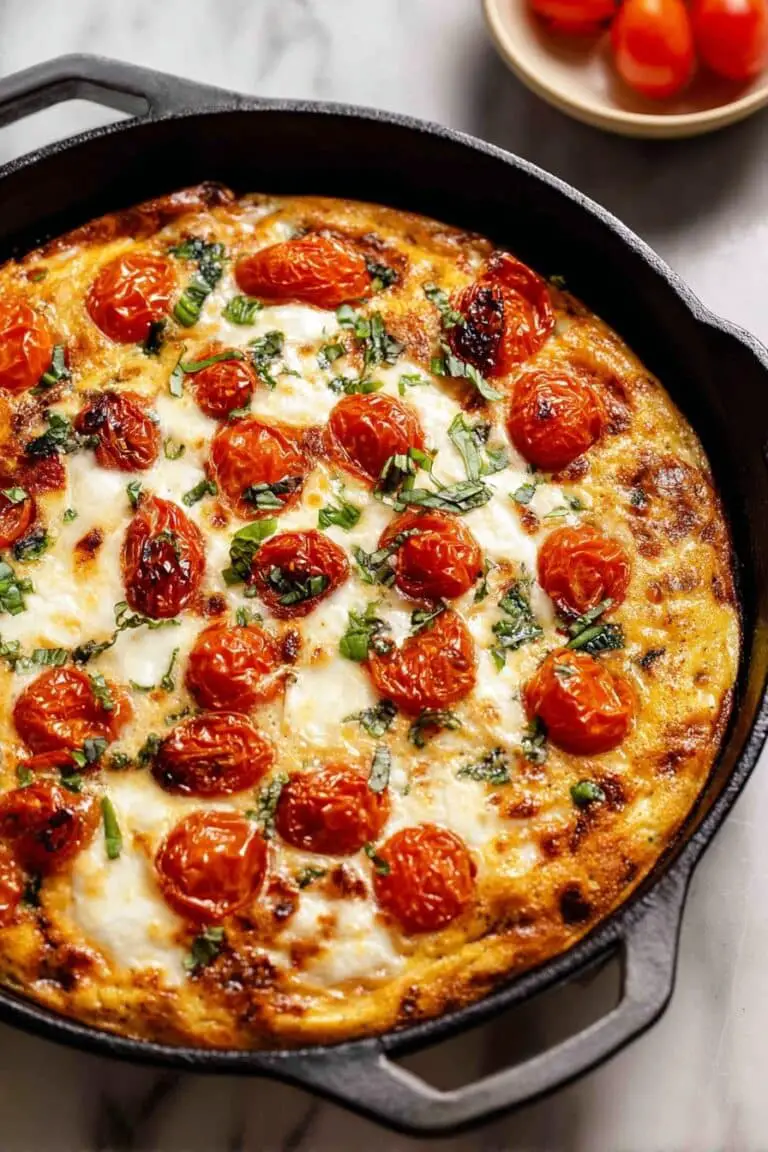 Caprese Frittata with Tomatoes and Mozzarella Recipe